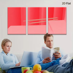 2D flat 1pc minimalist red abstract wall art modern home decor living room bedroom gallery wrapped canvas print farmhouse style statement piece trending now