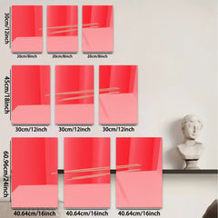 2D flat 1pc minimalist red abstract wall art modern home decor living room bedroom gallery wrapped canvas print farmhouse style statement piece trending now