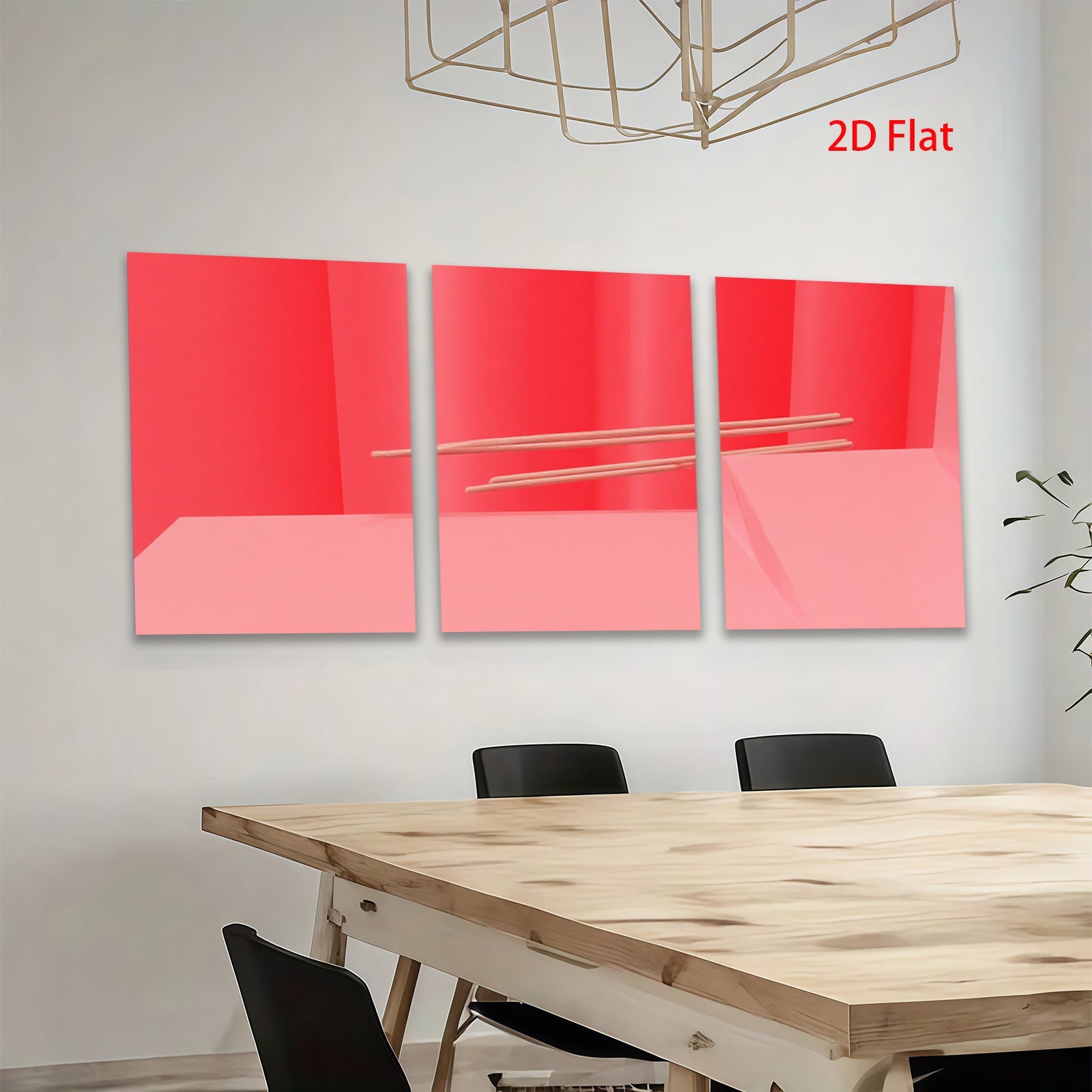2D flat 1pc minimalist red abstract wall art modern home decor living room bedroom gallery wrapped canvas print farmhouse style statement piece trending now