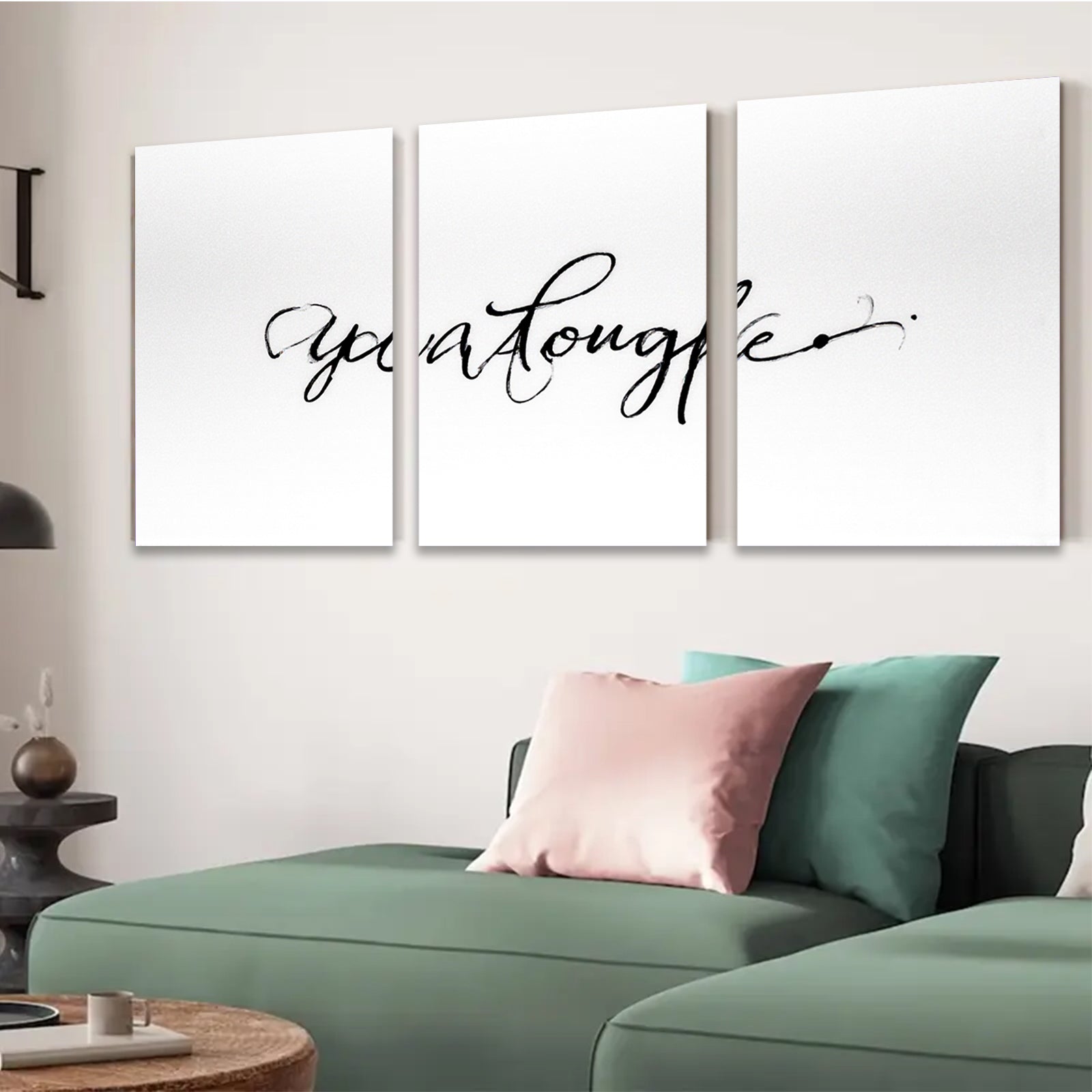 2D flat 1pc minimalist script calligraphy wall art modern farmhouse decor living room bedroom office gallery wrapped canvas print inspirational quote beautiful home accents trending now