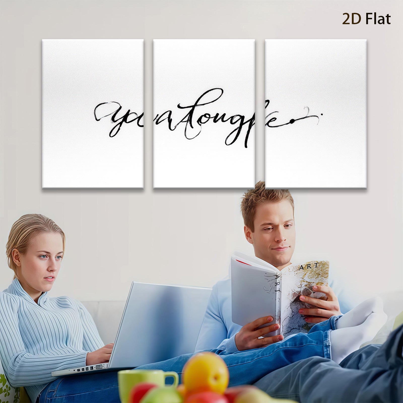 2D flat 1pc minimalist script calligraphy wall art modern farmhouse decor living room bedroom office gallery wrapped canvas print inspirational quote beautiful home accents trending now
