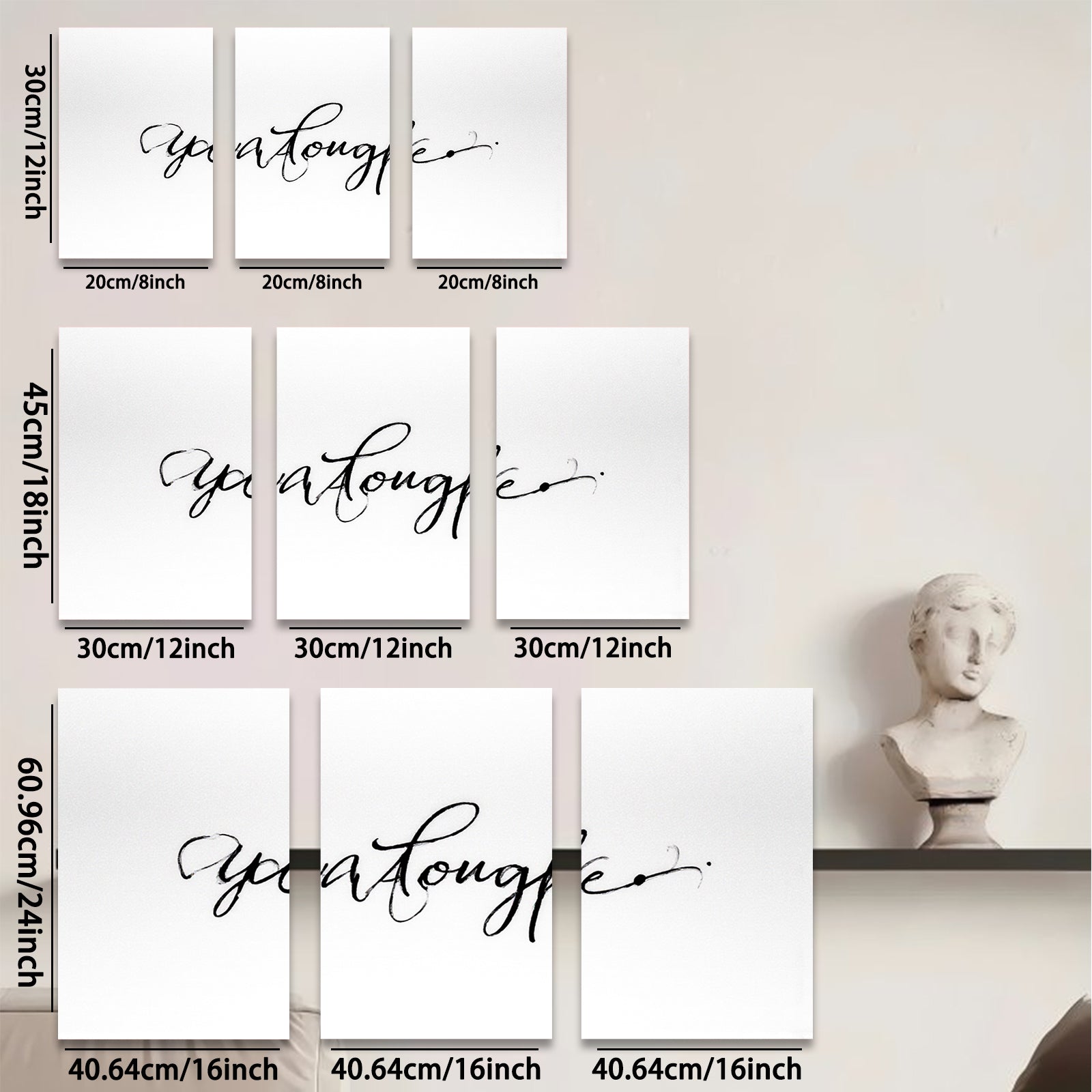 2D flat 1pc minimalist script calligraphy wall art modern farmhouse decor living room bedroom office gallery wrapped canvas print inspirational quote beautiful home accents trending now
