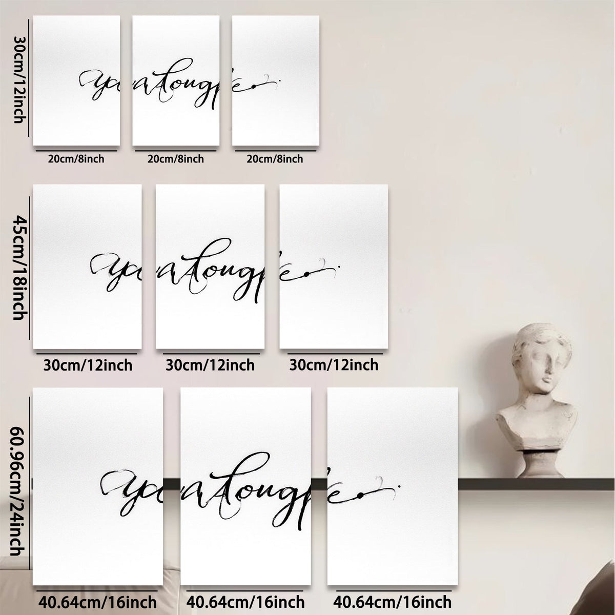 2D flat 1pc minimalist script calligraphy wall art modern farmhouse decor living room bedroom office gallery wrapped canvas print inspirational quote beautiful home accents trending now