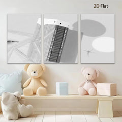 2D flat 1pc minimalist shadow line art wall decor modern farmhouse living room bedroom office gallery wrapped canvas prints ready to hang large size