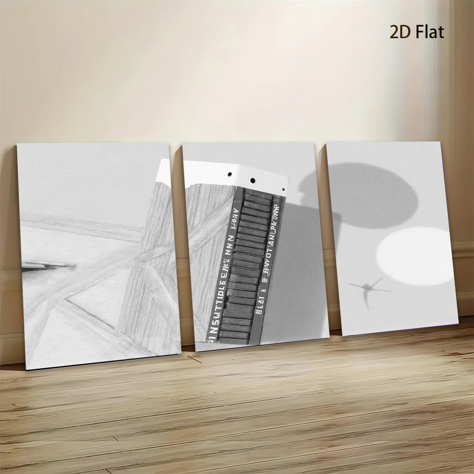 2D flat 1pc minimalist shadow line art wall decor modern farmhouse living room bedroom office gallery wrapped canvas prints ready to hang large size