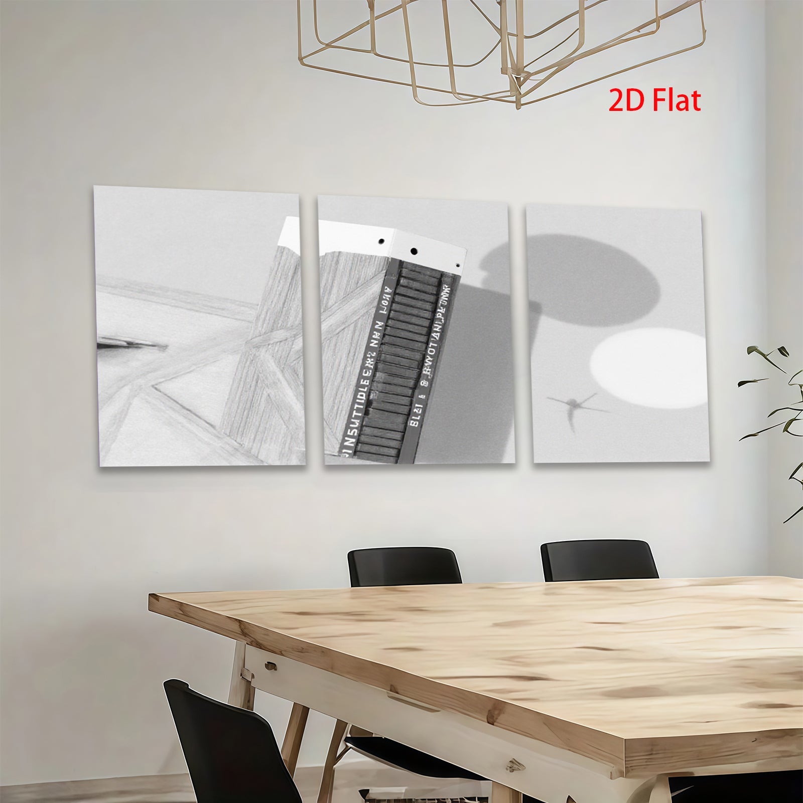 2D flat 1pc minimalist shadow line art wall decor modern farmhouse living room bedroom office gallery wrapped canvas prints ready to hang large size