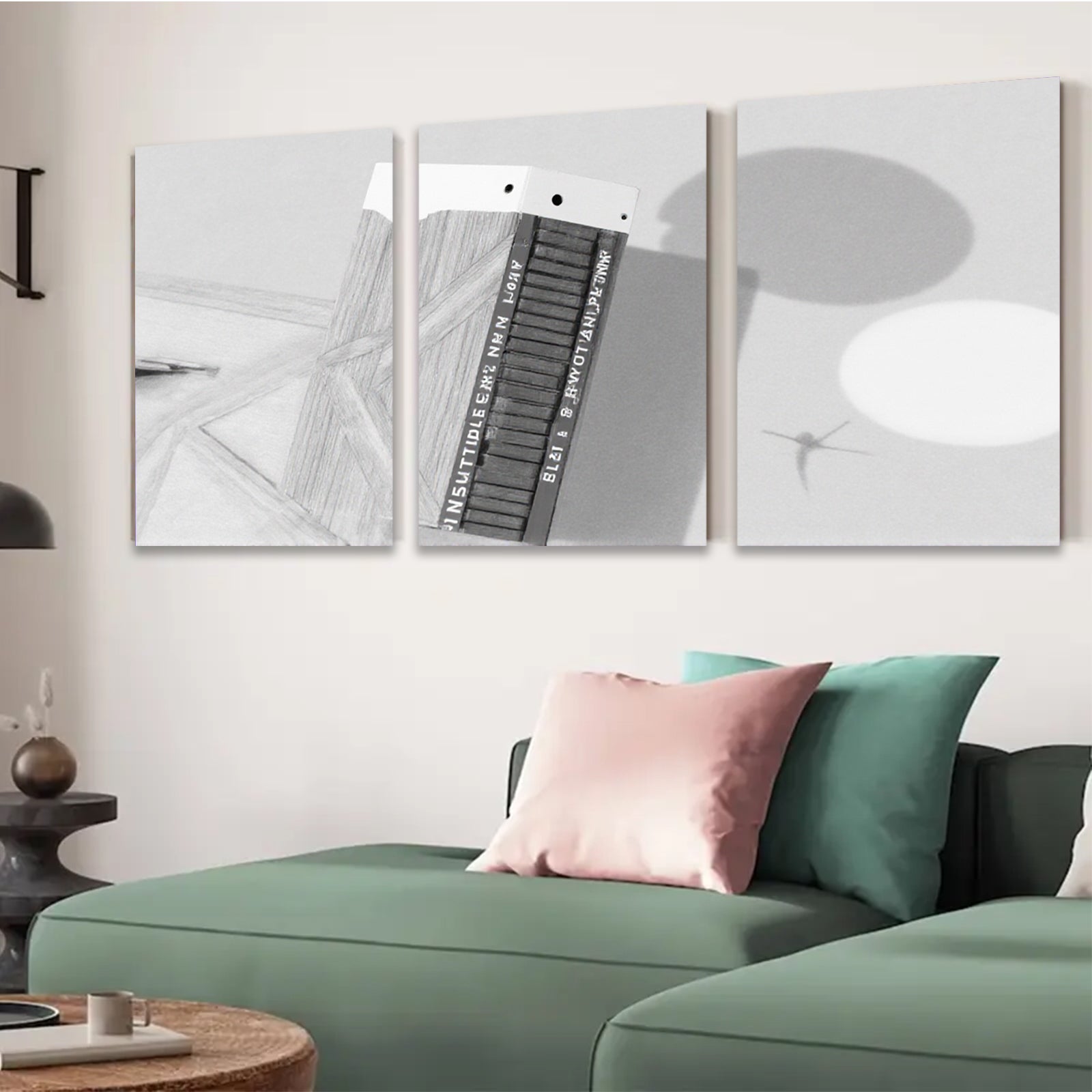 2D flat 1pc minimalist shadow line art wall decor modern farmhouse living room bedroom office gallery wrapped canvas prints ready to hang large size