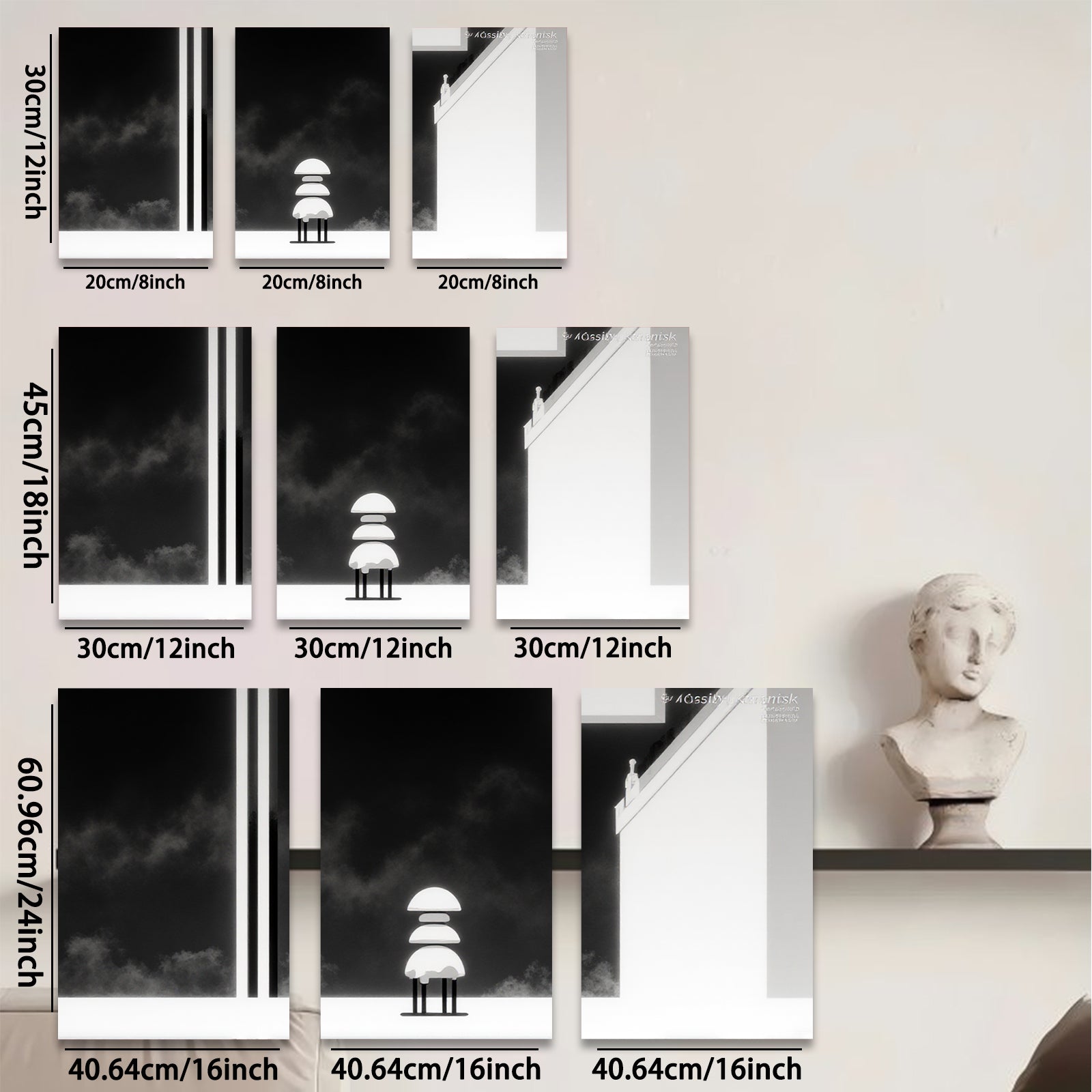 2D flat 1pc minimalist stacked stones modern wall art for living room bedroom office decor farmhouse aesthetic gallery wrapped canvas prints
