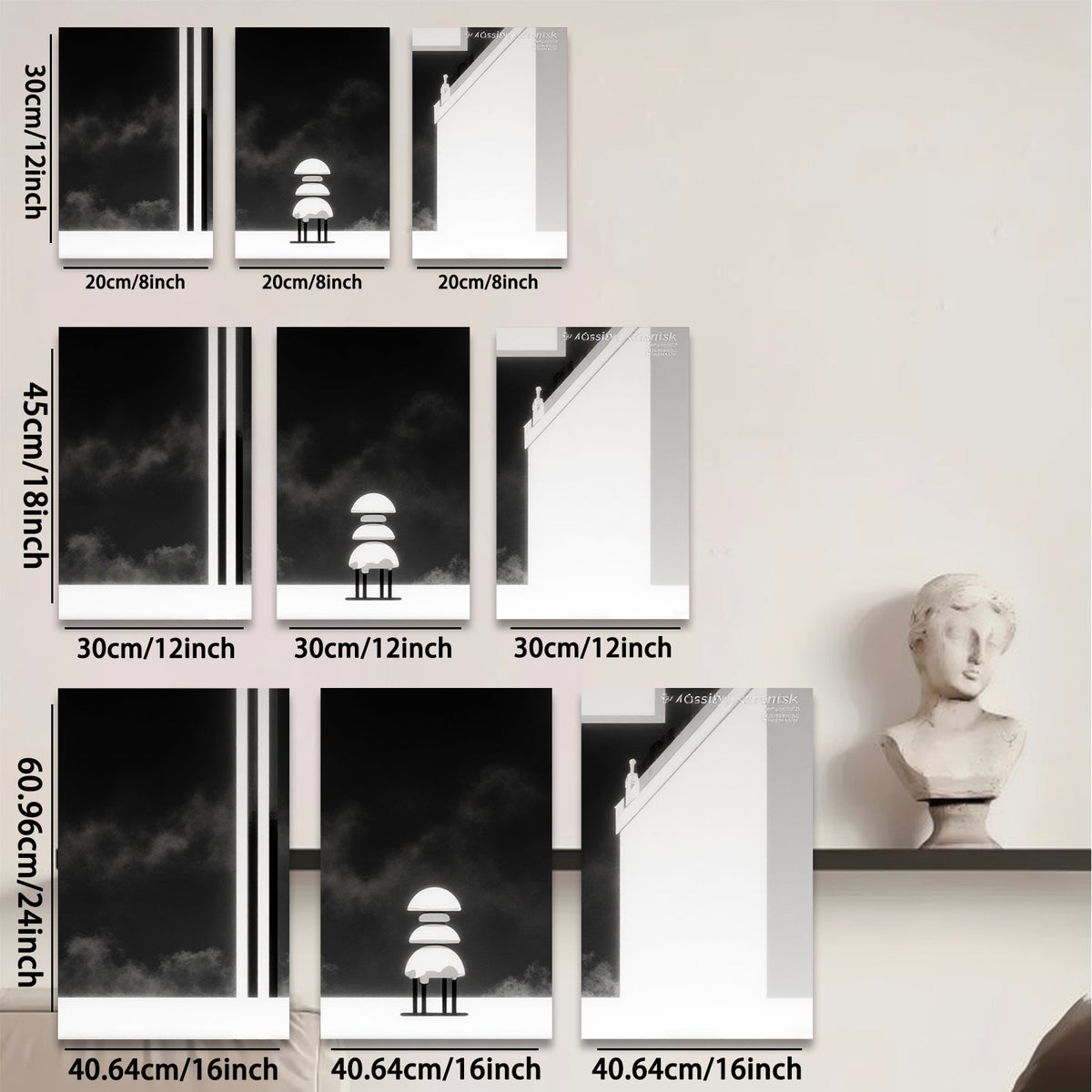 2D flat 1pc minimalist stacked stones modern wall art for living room bedroom office decor farmhouse aesthetic gallery wrapped canvas prints