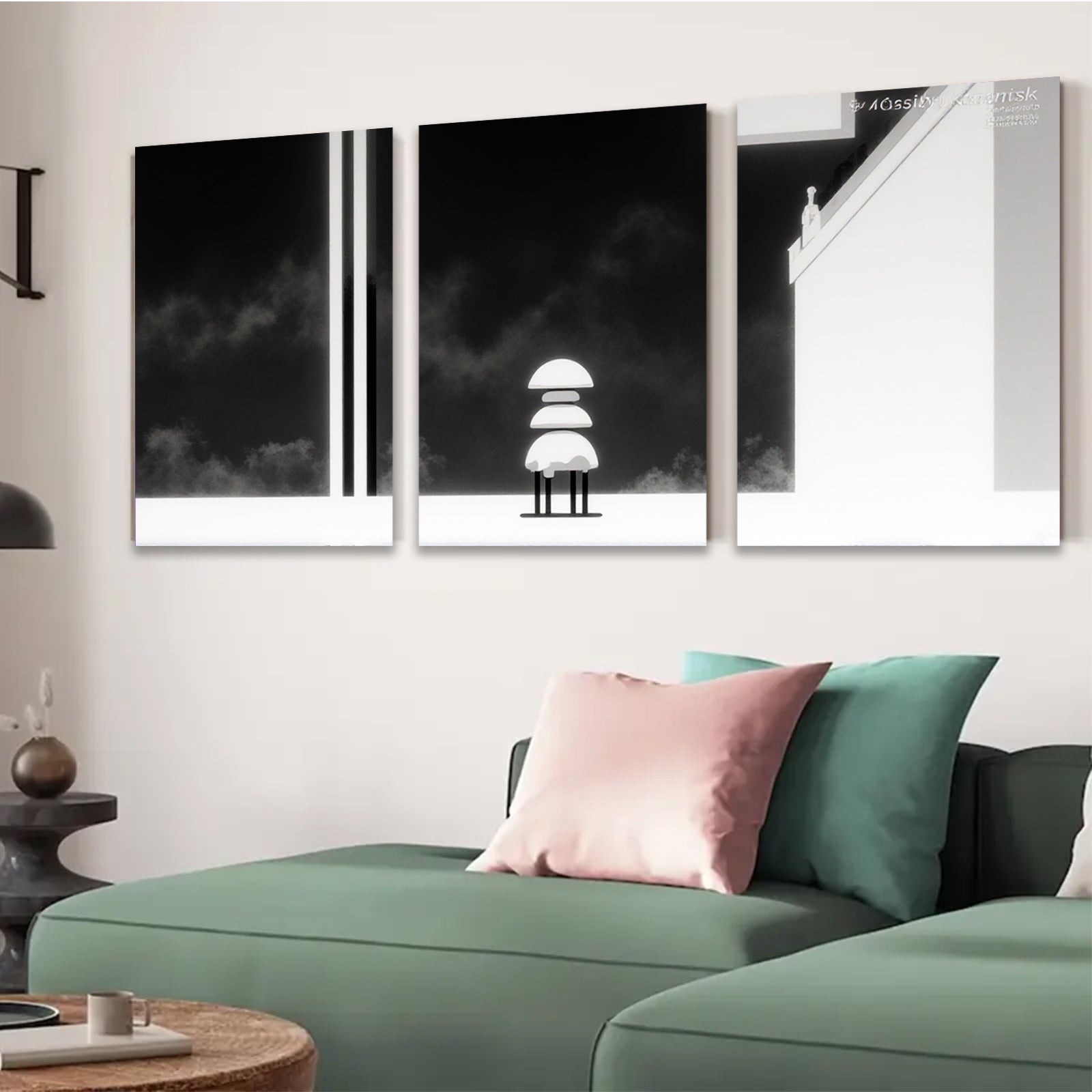 2D flat 1pc minimalist stacked stones modern wall art for living room bedroom office decor farmhouse aesthetic gallery wrapped canvas prints