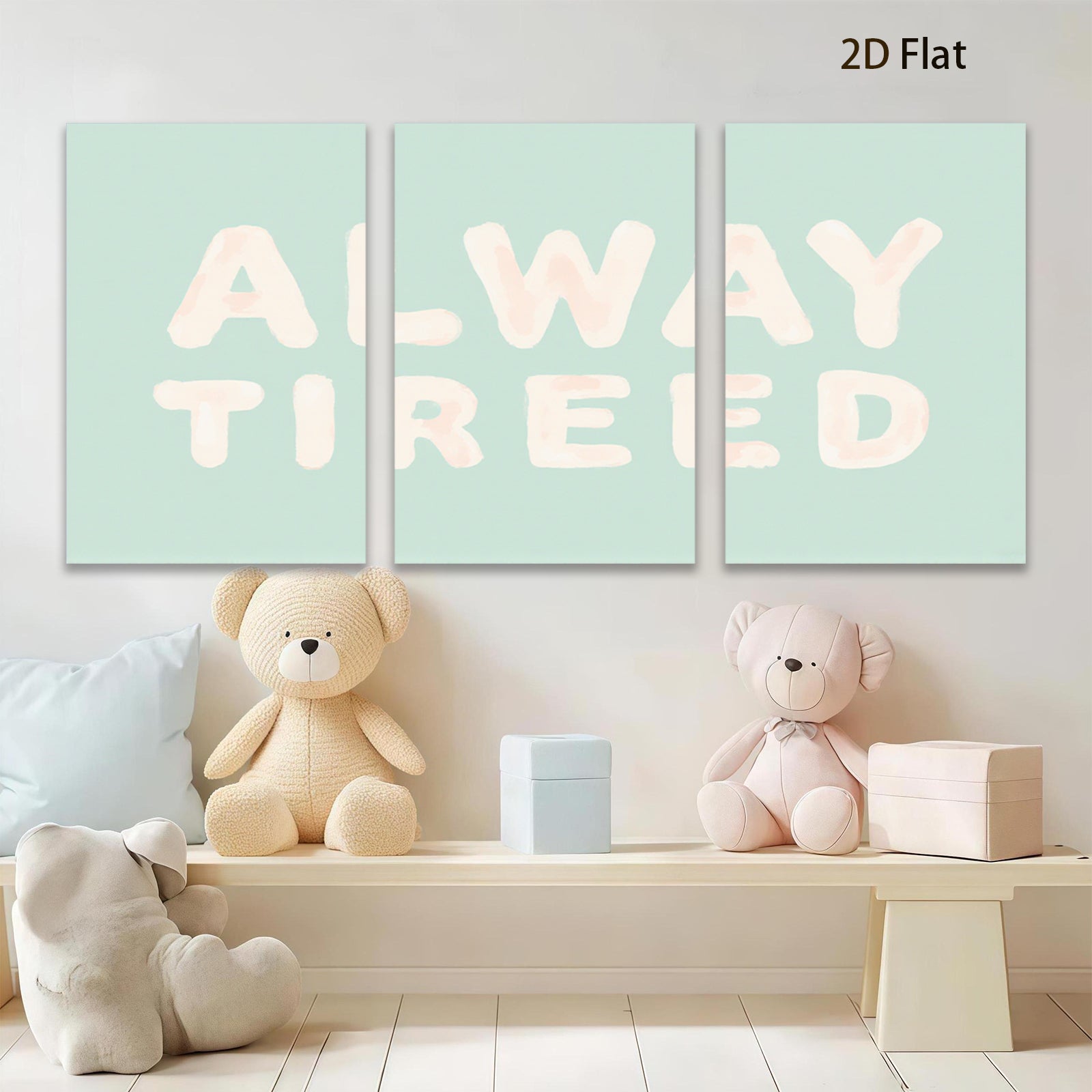 2D flat 1pc minimalist typography wall art simple positive words modern farmhouse living room bedroom decor inspirational quotes gallery wrapped canvas prints coastal boho style