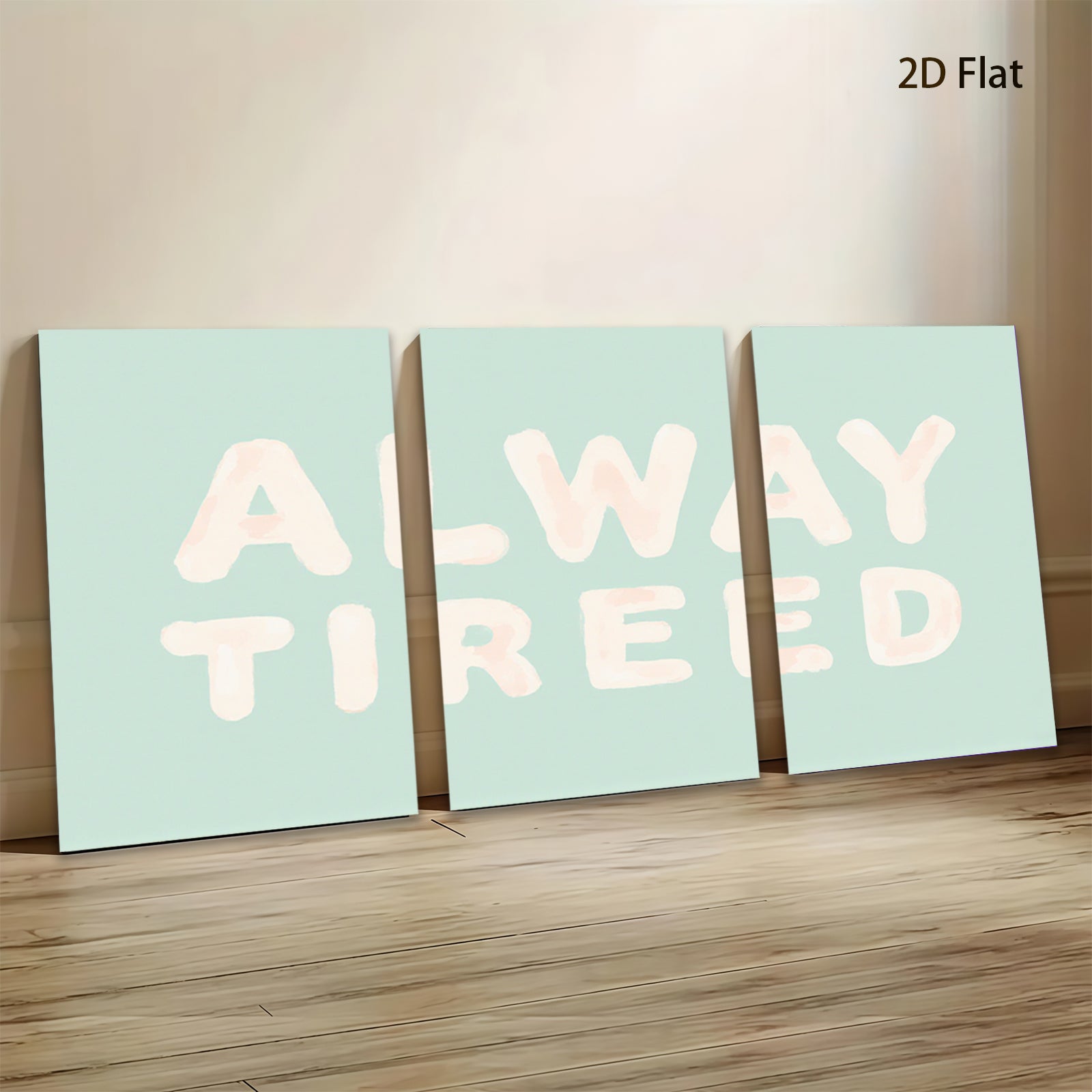 2D flat 1pc minimalist typography wall art simple positive words modern farmhouse living room bedroom decor inspirational quotes gallery wrapped canvas prints coastal boho style