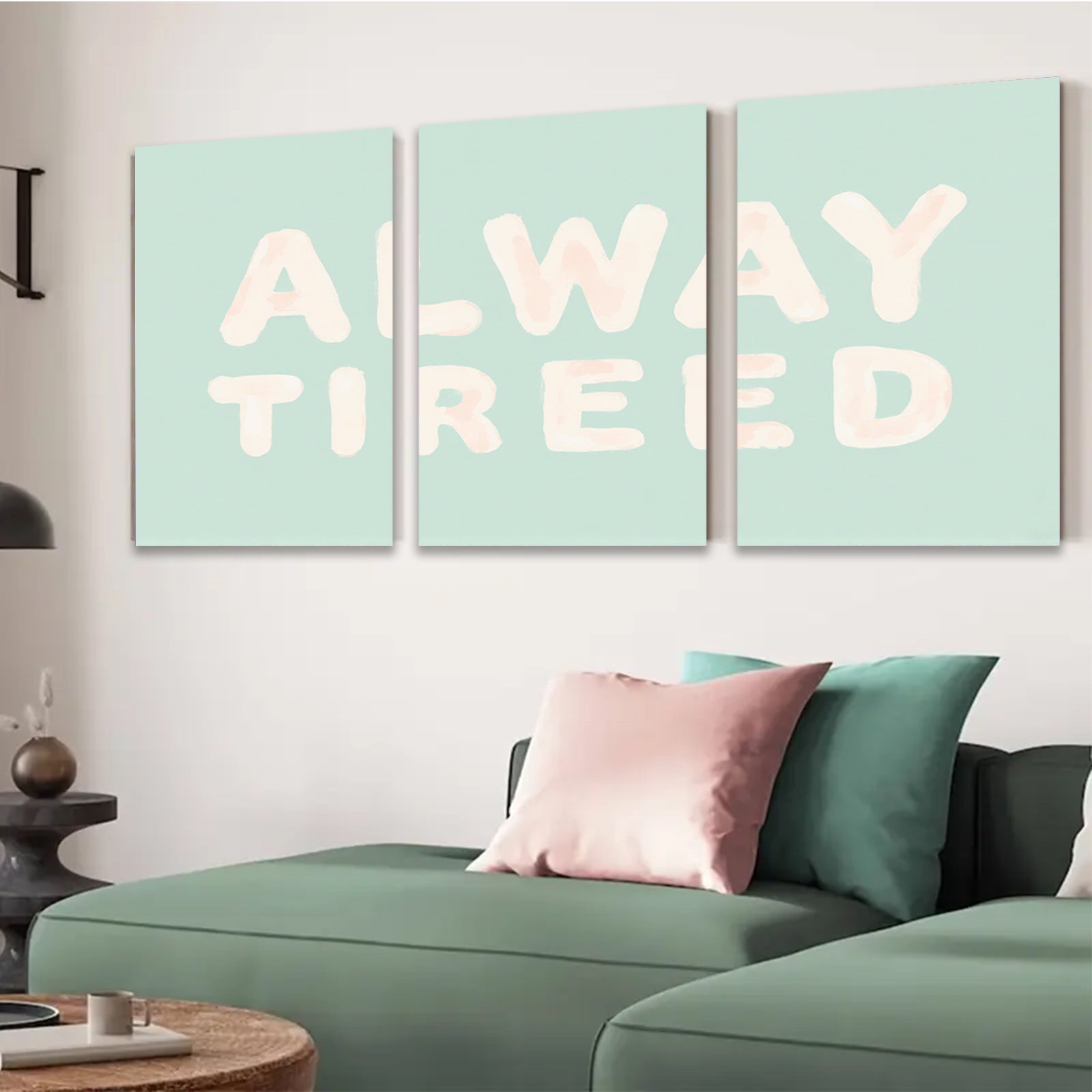 2D flat 1pc minimalist typography wall art simple positive words modern farmhouse living room bedroom decor inspirational quotes gallery wrapped canvas prints coastal boho style