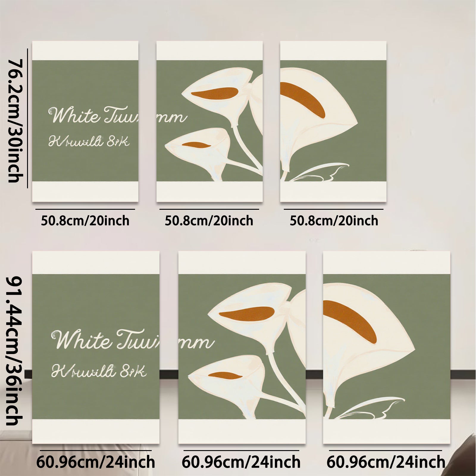 2D flat 1pc minimalist white floral canvas wall art modern botanical prints for living room bedroom office home decor farmhouse style gallery wrapped ready to hang