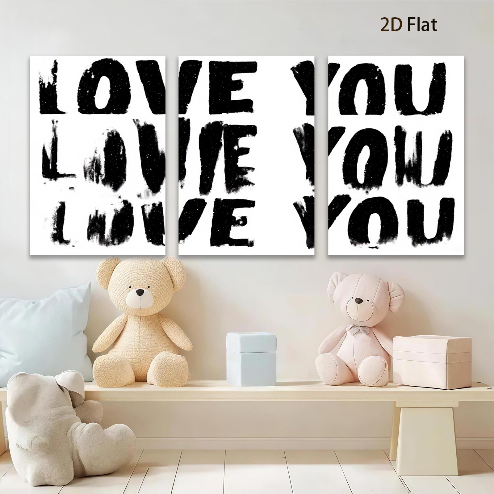2D flat 1pc minimalist word art canvas print modern farmhouse wall decor living room bedroom office inspirational statement piece gallery wrapped ready hang boho chic