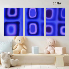 2D flat 1pc modern abstract blue geometric pattern wall art canvas prints for living room bedroom office decor farmhouse style gallery wrapped ready to hang