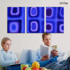2D flat 1pc modern abstract blue geometric pattern wall art canvas prints for living room bedroom office decor farmhouse style gallery wrapped ready to hang