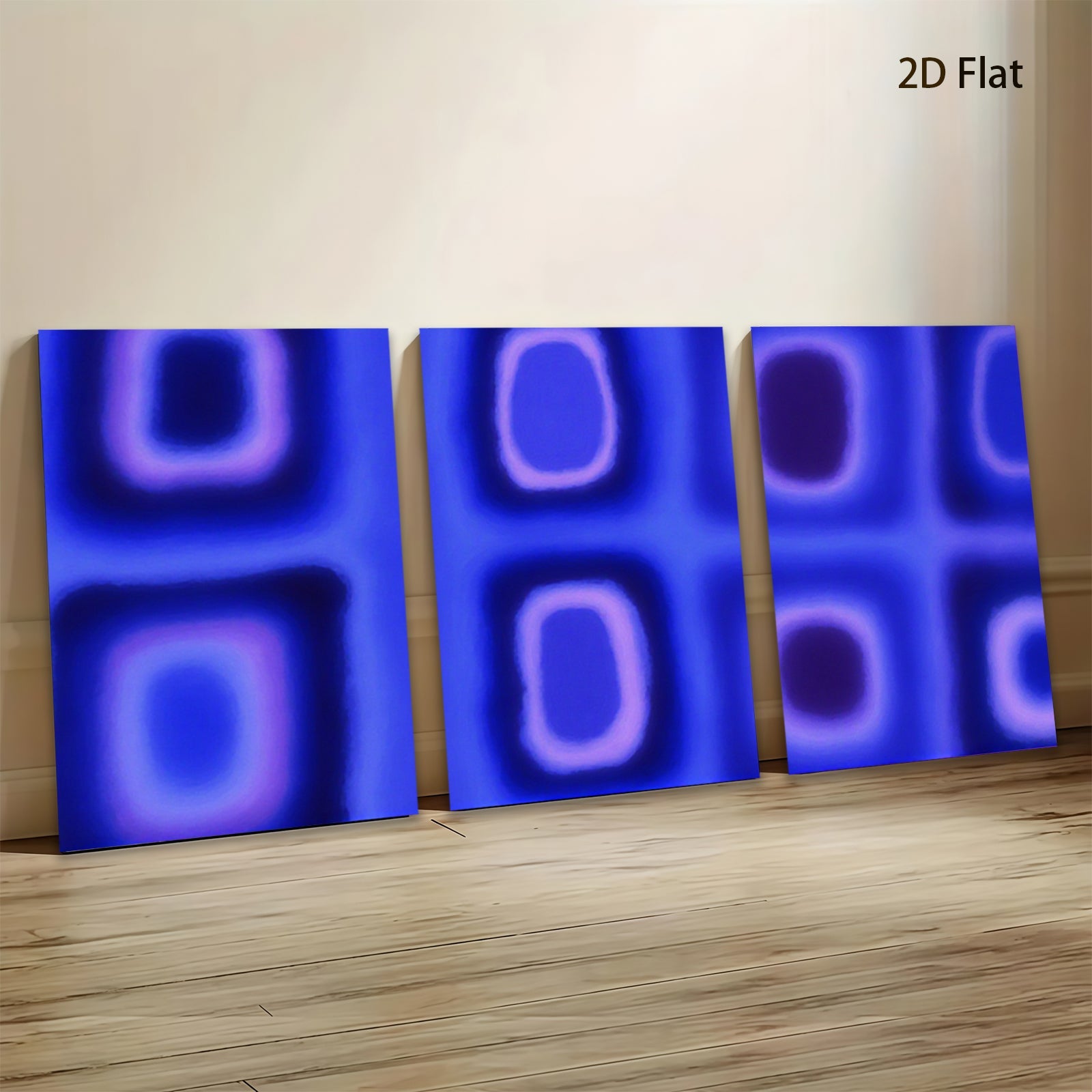 2D flat 1pc modern abstract blue geometric pattern wall art canvas prints for living room bedroom office decor farmhouse style gallery wrapped ready to hang
