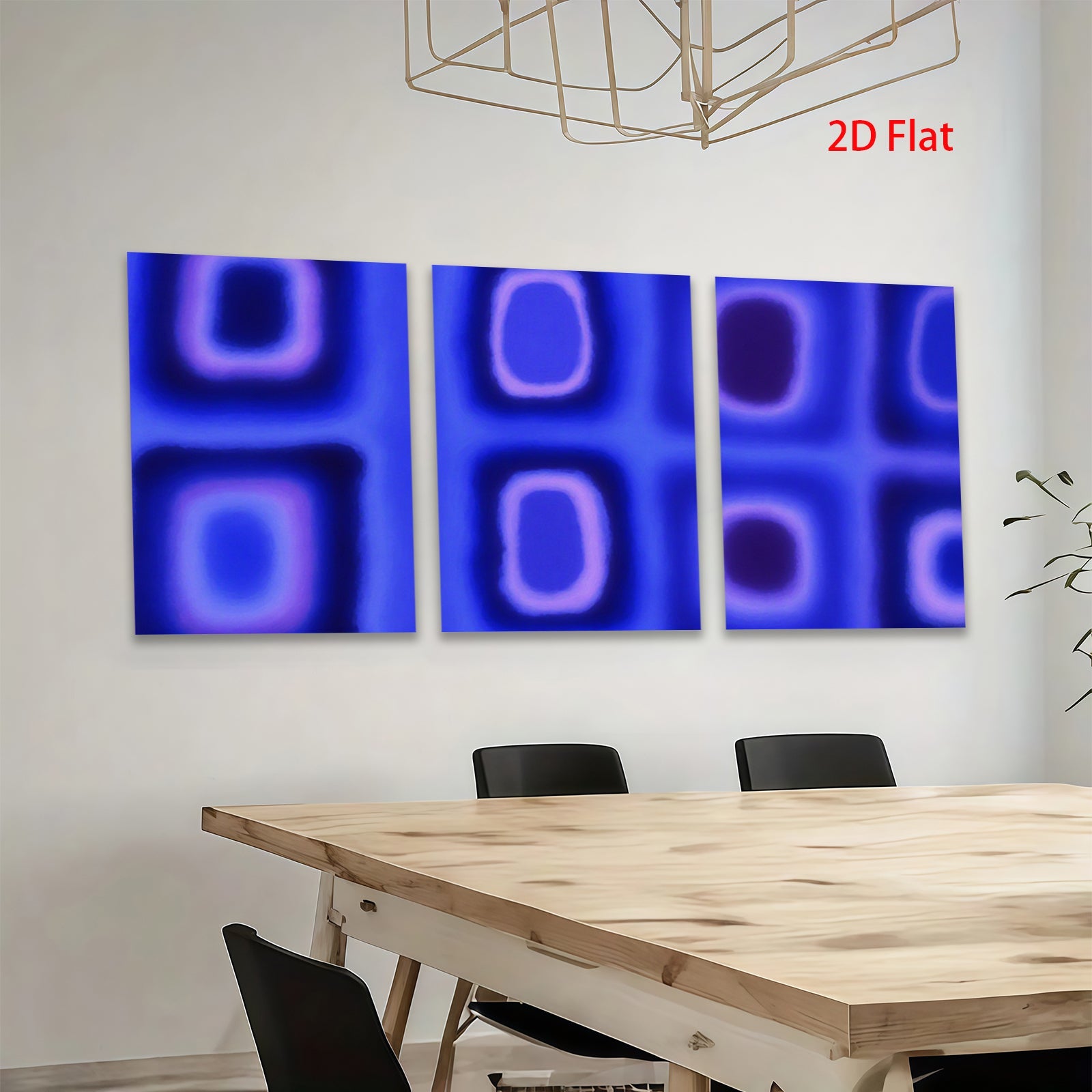 2D flat 1pc modern abstract blue geometric pattern wall art canvas prints for living room bedroom office decor farmhouse style gallery wrapped ready to hang