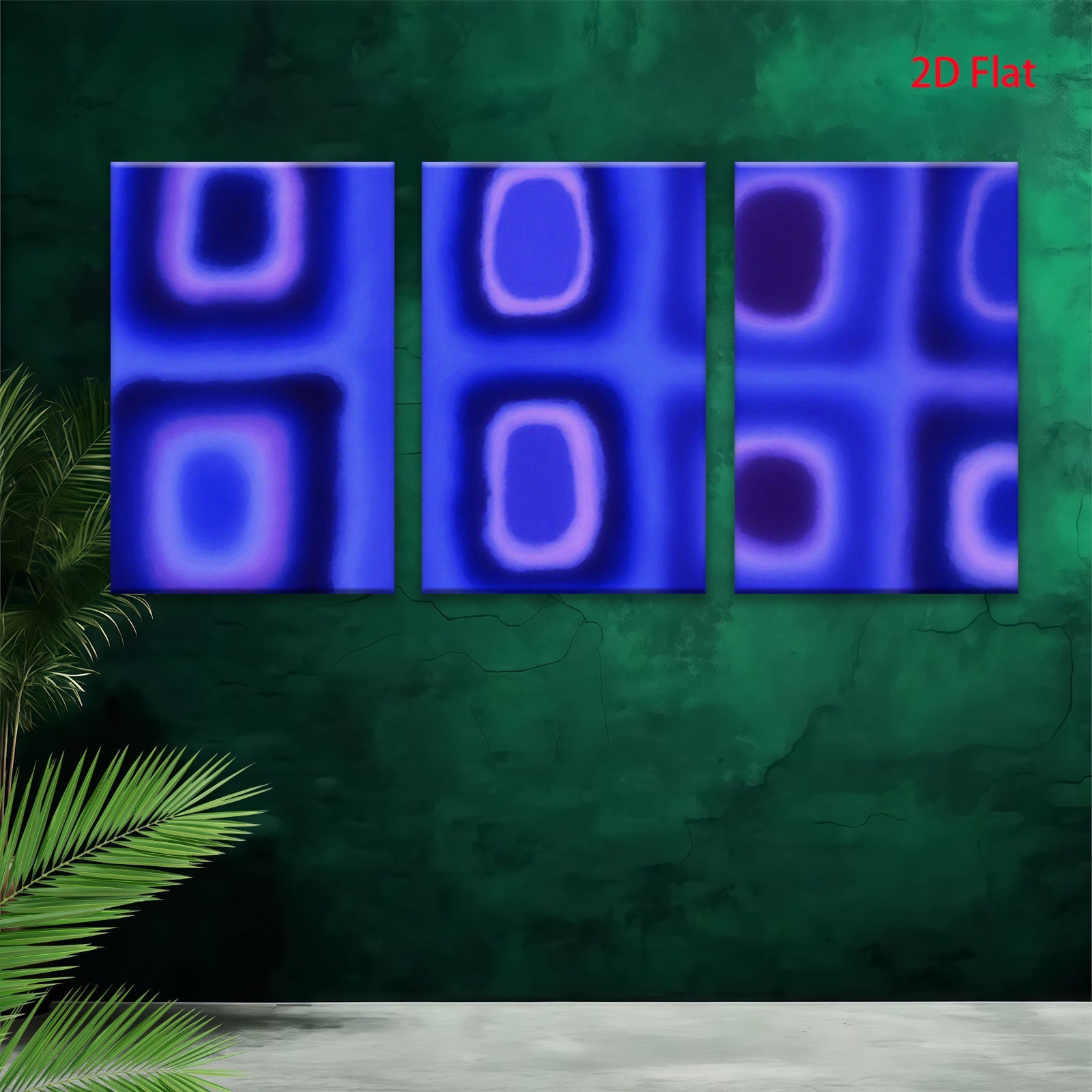 2D flat 1pc modern abstract blue geometric pattern wall art canvas prints for living room bedroom office decor farmhouse style gallery wrapped ready to hang