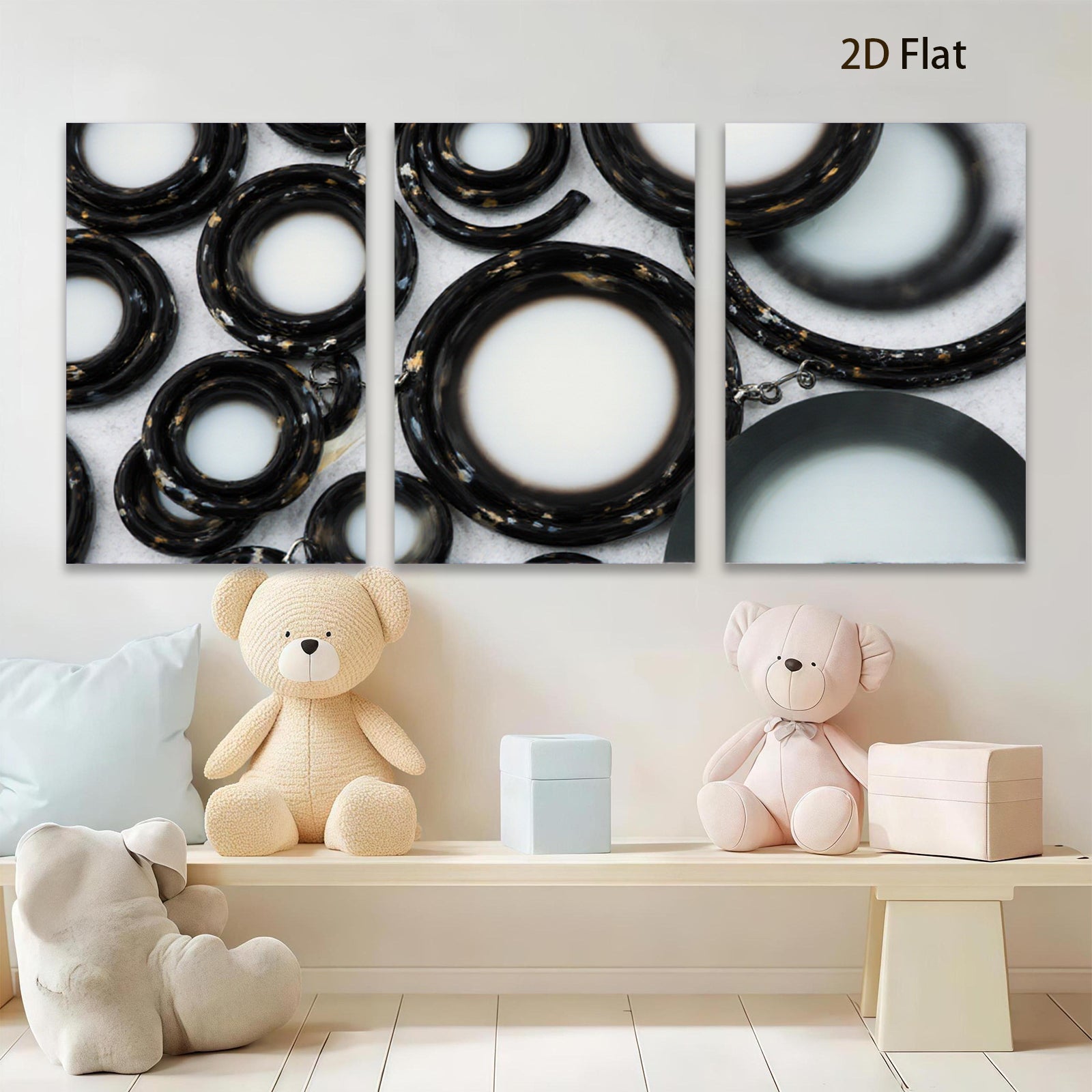 2D flat 1pc modern abstract circles wall decor minimalist artistic home living room bedroom office gallery wrapped canvas farmhouse style