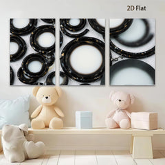 2D flat 1pc modern abstract circles wall decor minimalist artistic home living room bedroom office gallery wrapped canvas farmhouse style