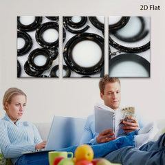2D flat 1pc modern abstract circles wall decor minimalist artistic home living room bedroom office gallery wrapped canvas farmhouse style