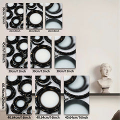 2D flat 1pc modern abstract circles wall decor minimalist artistic home living room bedroom office gallery wrapped canvas farmhouse style