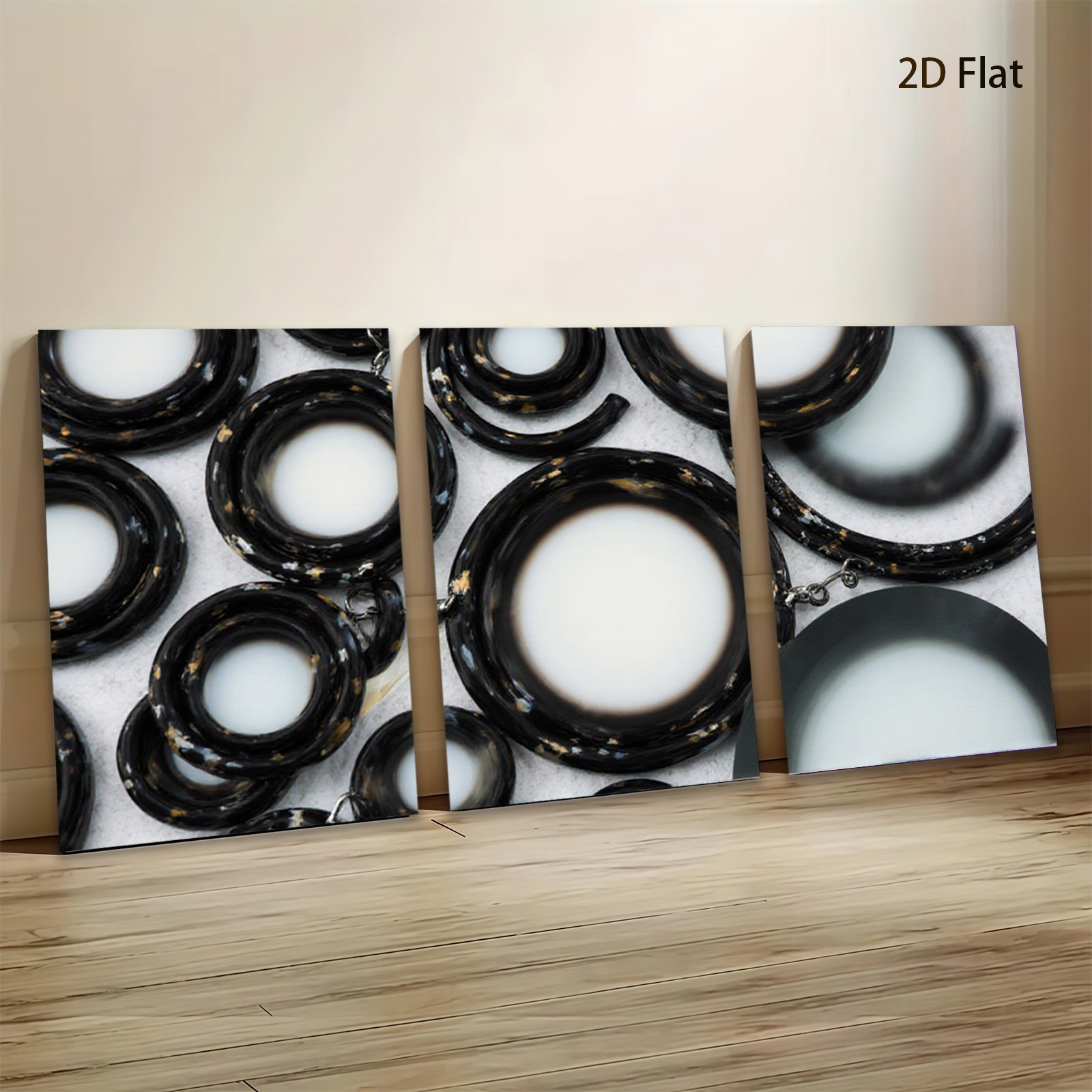 2D flat 1pc modern abstract circles wall decor minimalist artistic home living room bedroom office gallery wrapped canvas farmhouse style