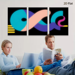 2D flat 1pc modern abstract curves vibrant wall art living room bedroom decor gallery wrapped canvas prints farmhouse style minimalist aesthetic statement piece