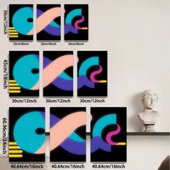 2D flat 1pc modern abstract curves vibrant wall art living room bedroom decor gallery wrapped canvas prints farmhouse style minimalist aesthetic statement piece