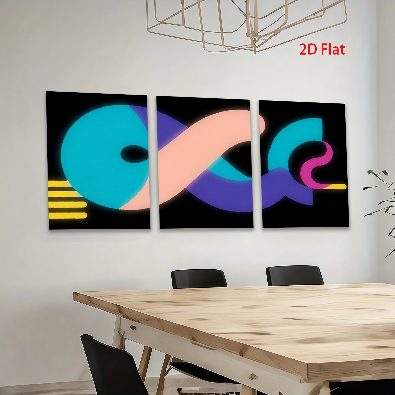 2D flat 1pc modern abstract curves vibrant wall art living room bedroom decor gallery wrapped canvas prints farmhouse style minimalist aesthetic statement piece