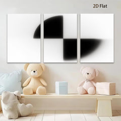 2D flat 1pc modern abstract geometric black white canvas wall art decor bedroom living room farmhouse minimalist gallery wrapped prints ready to hang large size