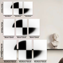 2D flat 1pc modern abstract geometric black white canvas wall art decor bedroom living room farmhouse minimalist gallery wrapped prints ready to hang large size