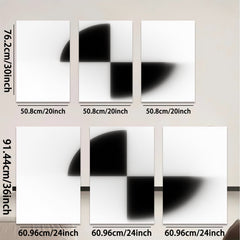 2D flat 1pc modern abstract geometric black white canvas wall art decor bedroom living room farmhouse minimalist gallery wrapped prints ready to hang large size