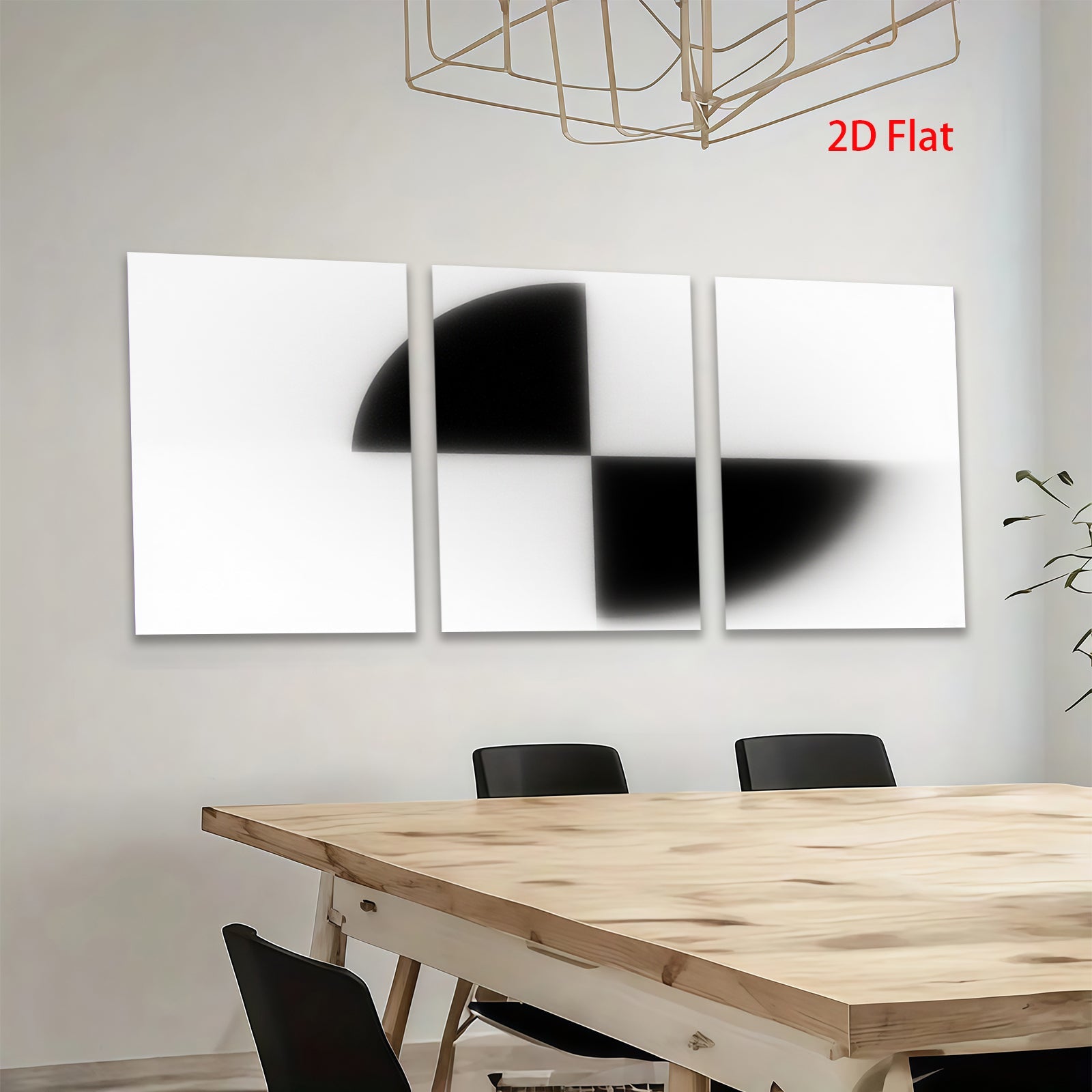 2D flat 1pc modern abstract geometric black white canvas wall art decor bedroom living room farmhouse minimalist gallery wrapped prints ready to hang large size