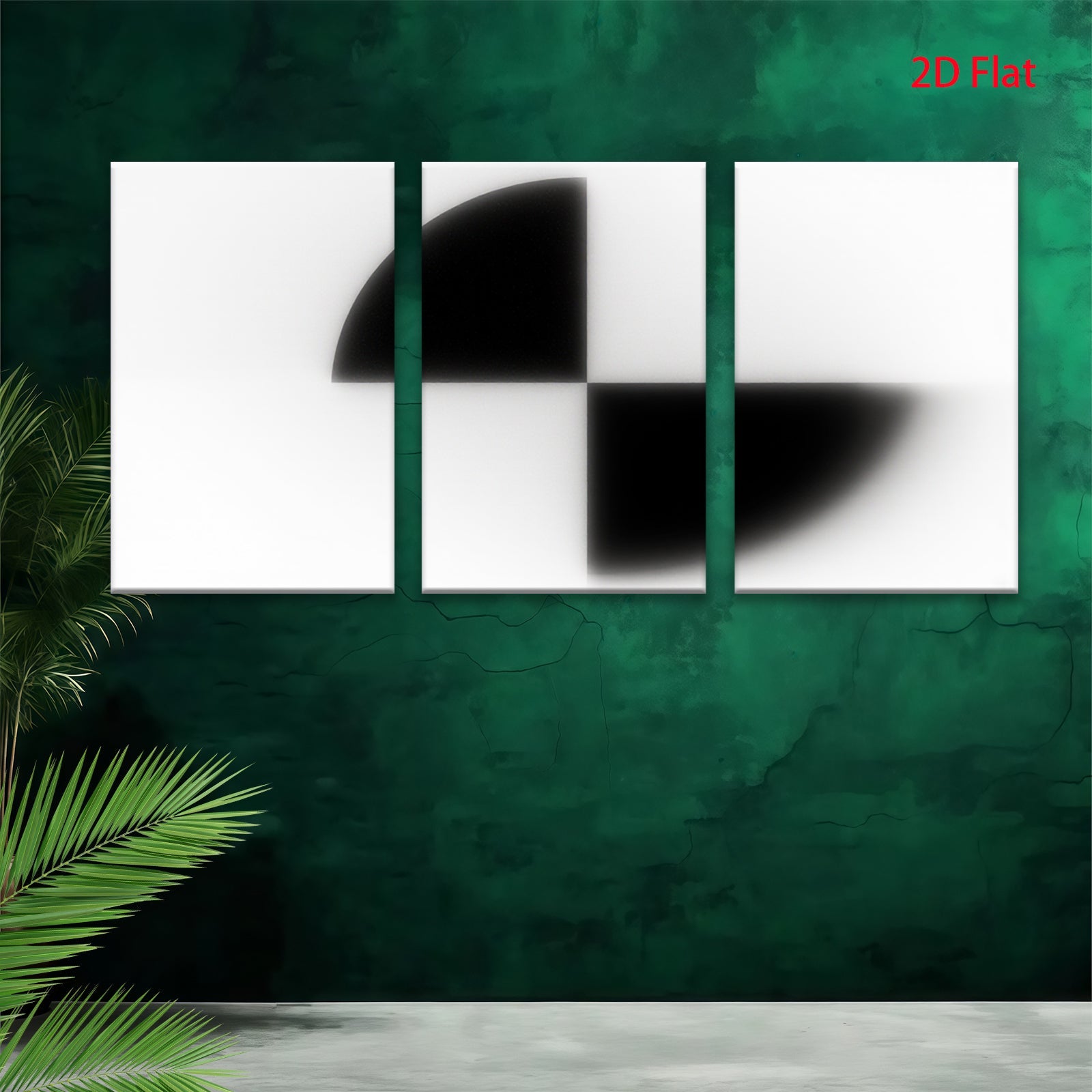 2D flat 1pc modern abstract geometric black white canvas wall art decor bedroom living room farmhouse minimalist gallery wrapped prints ready to hang large size