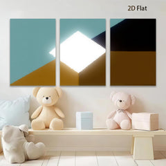 2D flat 1pc modern abstract geometric canvas wall art minimalist home decor living room bedroom office farmhouse style gallery wrapped ready to hang large size