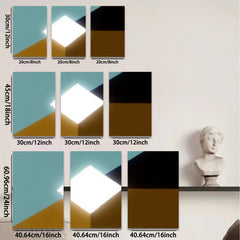 2D flat 1pc modern abstract geometric canvas wall art minimalist home decor living room bedroom office farmhouse style gallery wrapped ready to hang large size