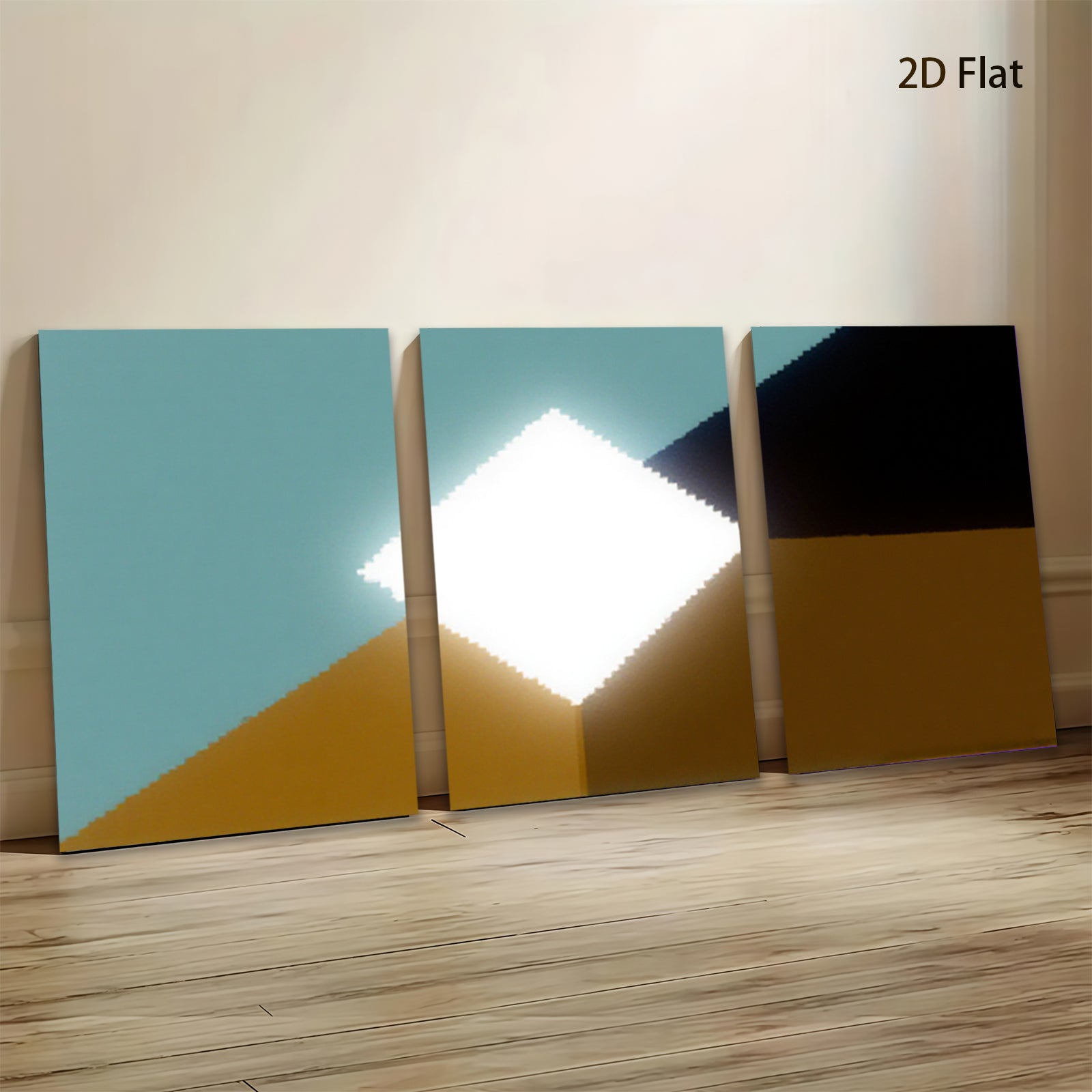 2D flat 1pc modern abstract geometric canvas wall art minimalist home decor living room bedroom office farmhouse style gallery wrapped ready to hang large size