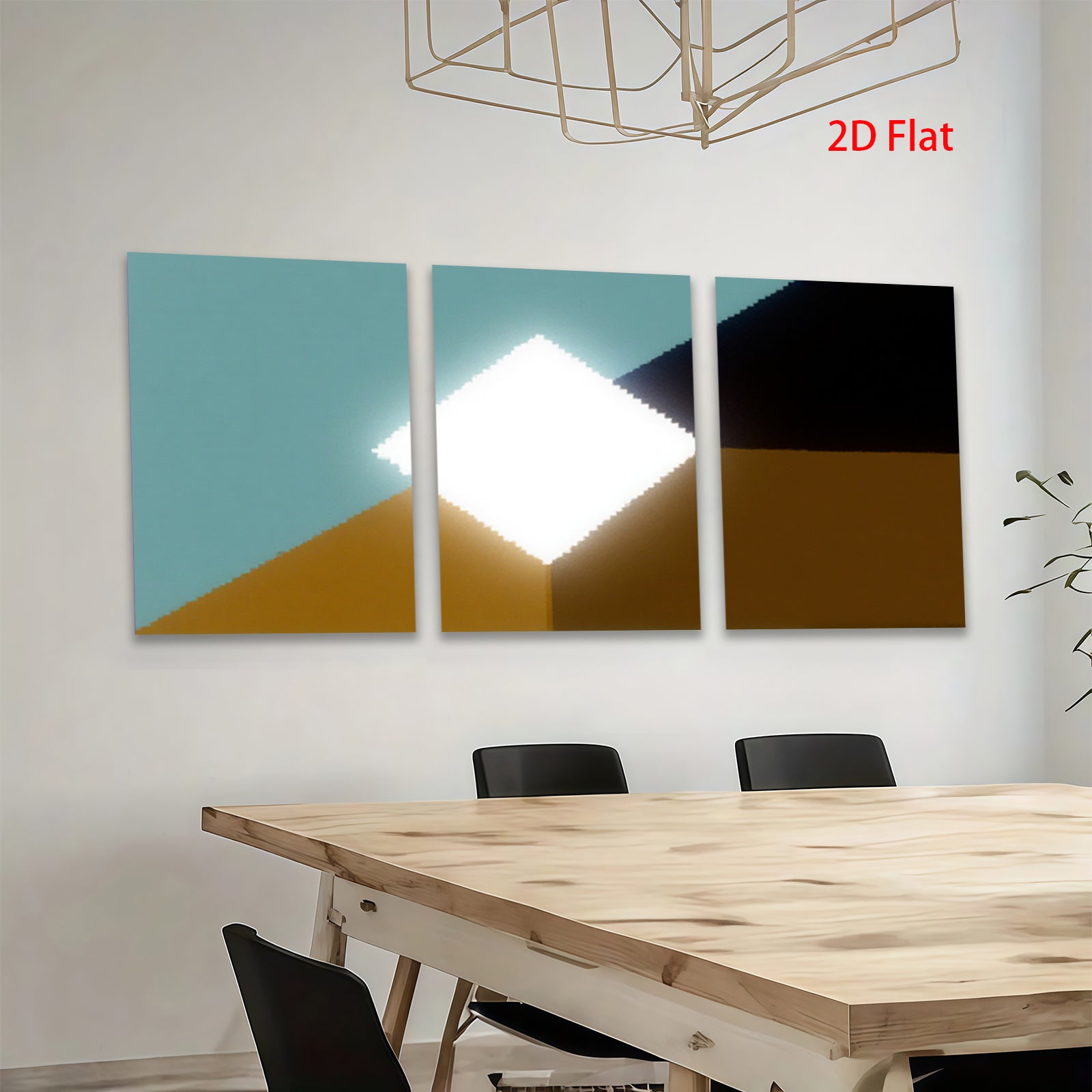 2D flat 1pc modern abstract geometric canvas wall art minimalist home decor living room bedroom office farmhouse style gallery wrapped ready to hang large size