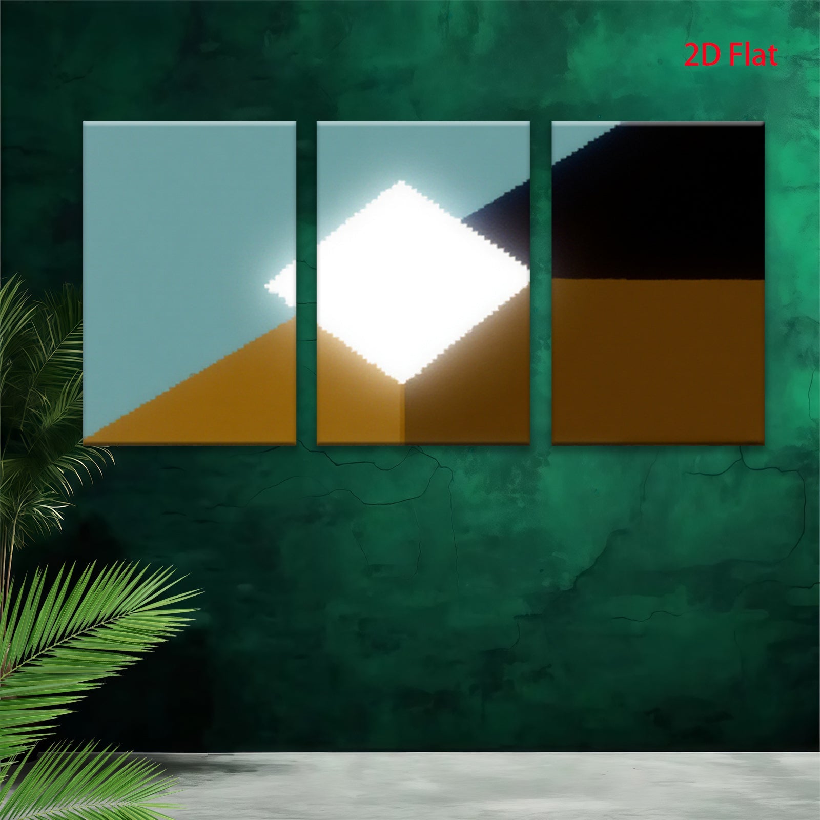 2D flat 1pc modern abstract geometric canvas wall art minimalist home decor living room bedroom office farmhouse style gallery wrapped ready to hang large size