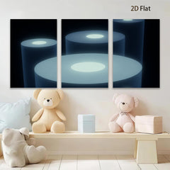 2D flat 1pc modern abstract geometric teal platforms display art living room bedroom gallery wall d��cor farmhouse style