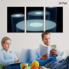 2D flat 1pc modern abstract geometric teal platforms display art living room bedroom gallery wall d��cor farmhouse style