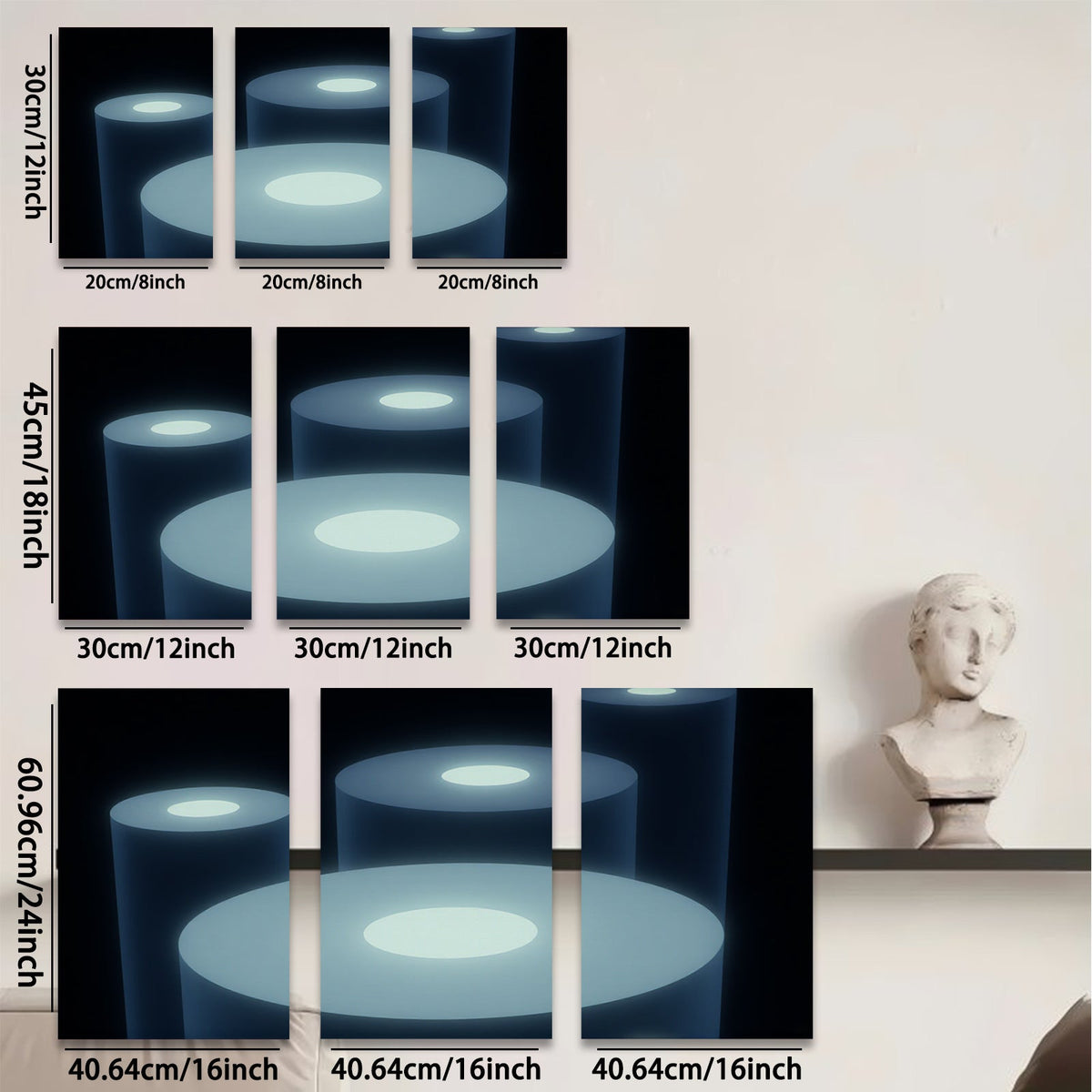 2D flat 1pc modern abstract geometric teal platforms display art living room bedroom gallery wall d��cor farmhouse style