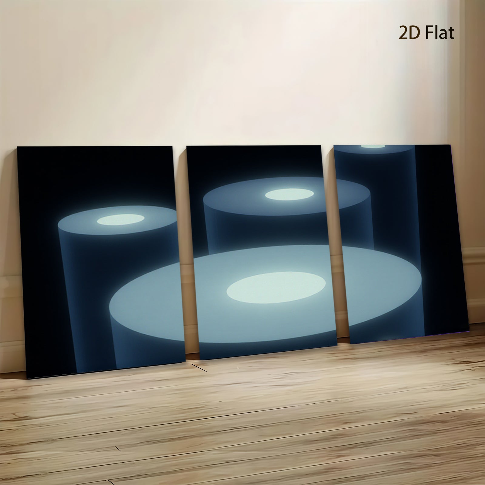 2D flat 1pc modern abstract geometric teal platforms display art living room bedroom gallery wall d��cor farmhouse style