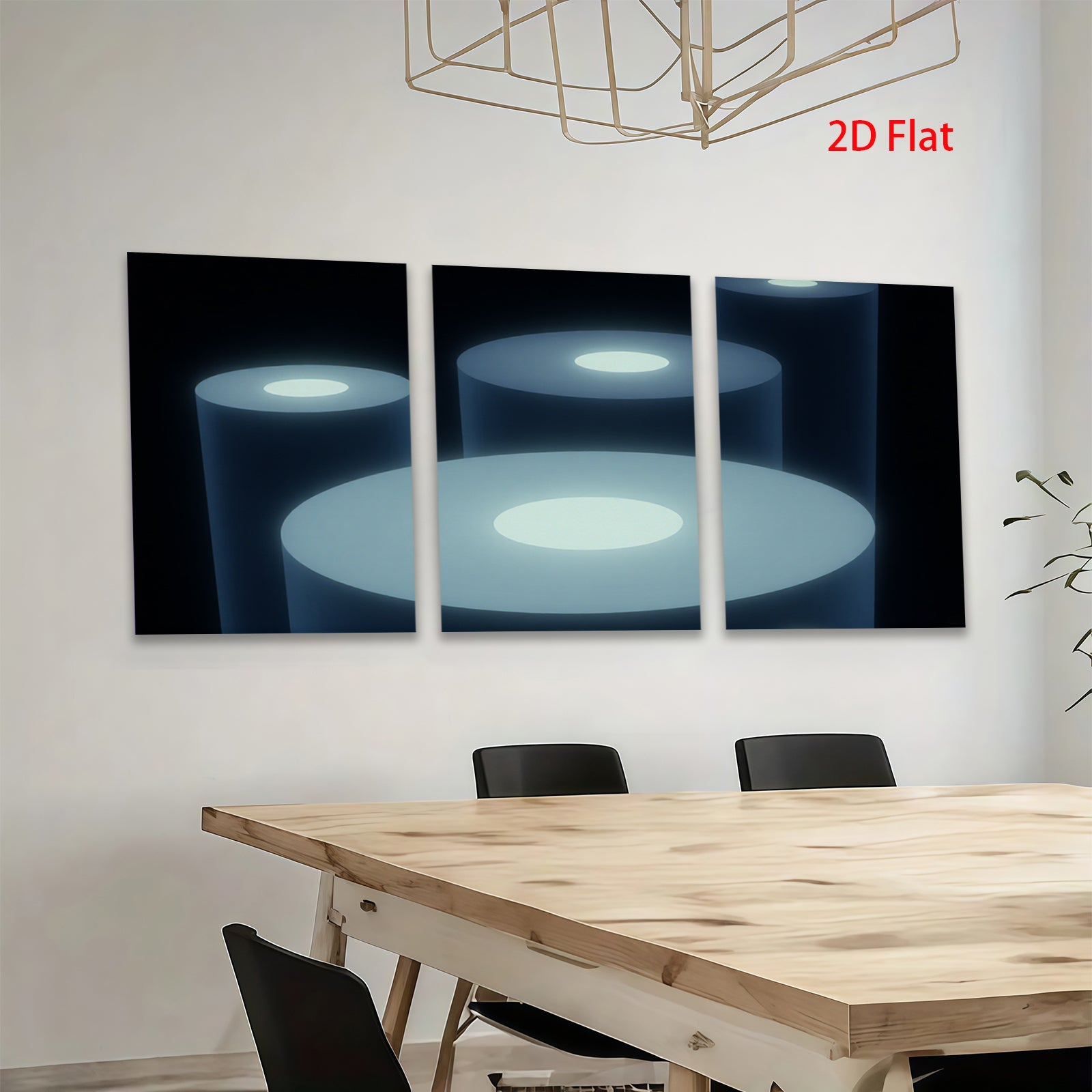 2D flat 1pc modern abstract geometric teal platforms display art living room bedroom gallery wall d��cor farmhouse style
