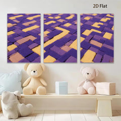2D flat 1pc modern abstract geometric tile pattern wall art decor living room bedroom home office farmhouse gallery wrapped canvas prints