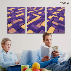 2D flat 1pc modern abstract geometric tile pattern wall art decor living room bedroom home office farmhouse gallery wrapped canvas prints
