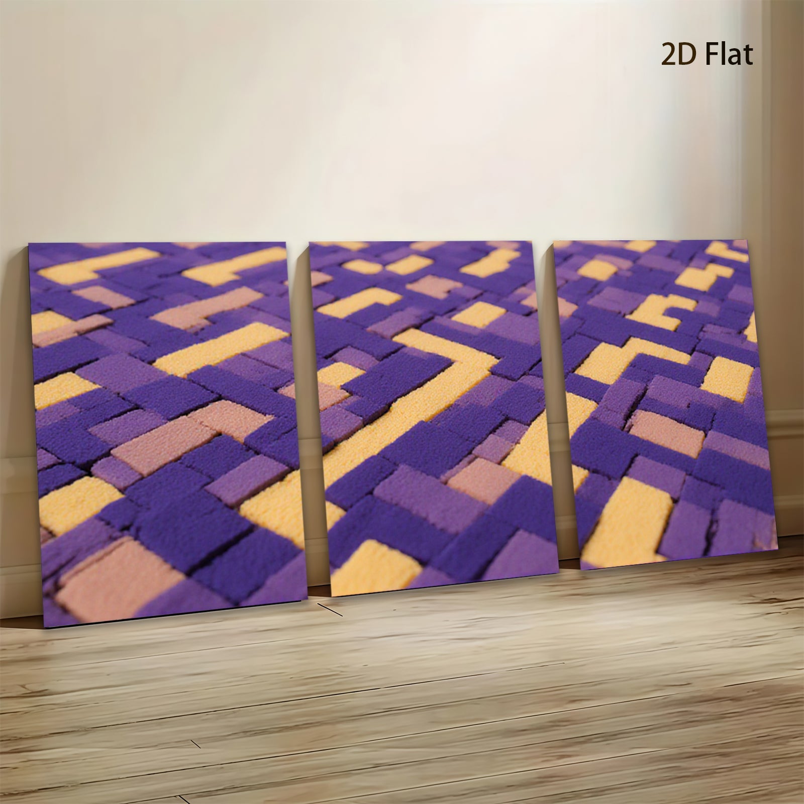 2D flat 1pc modern abstract geometric tile pattern wall art decor living room bedroom home office farmhouse gallery wrapped canvas prints
